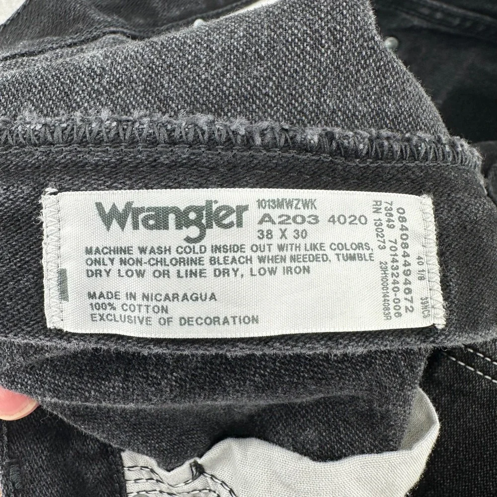 Wrangler Jeans Mens 38x30 Black 1013MWZWK Original Fit Cowboy Cut Straight Leg